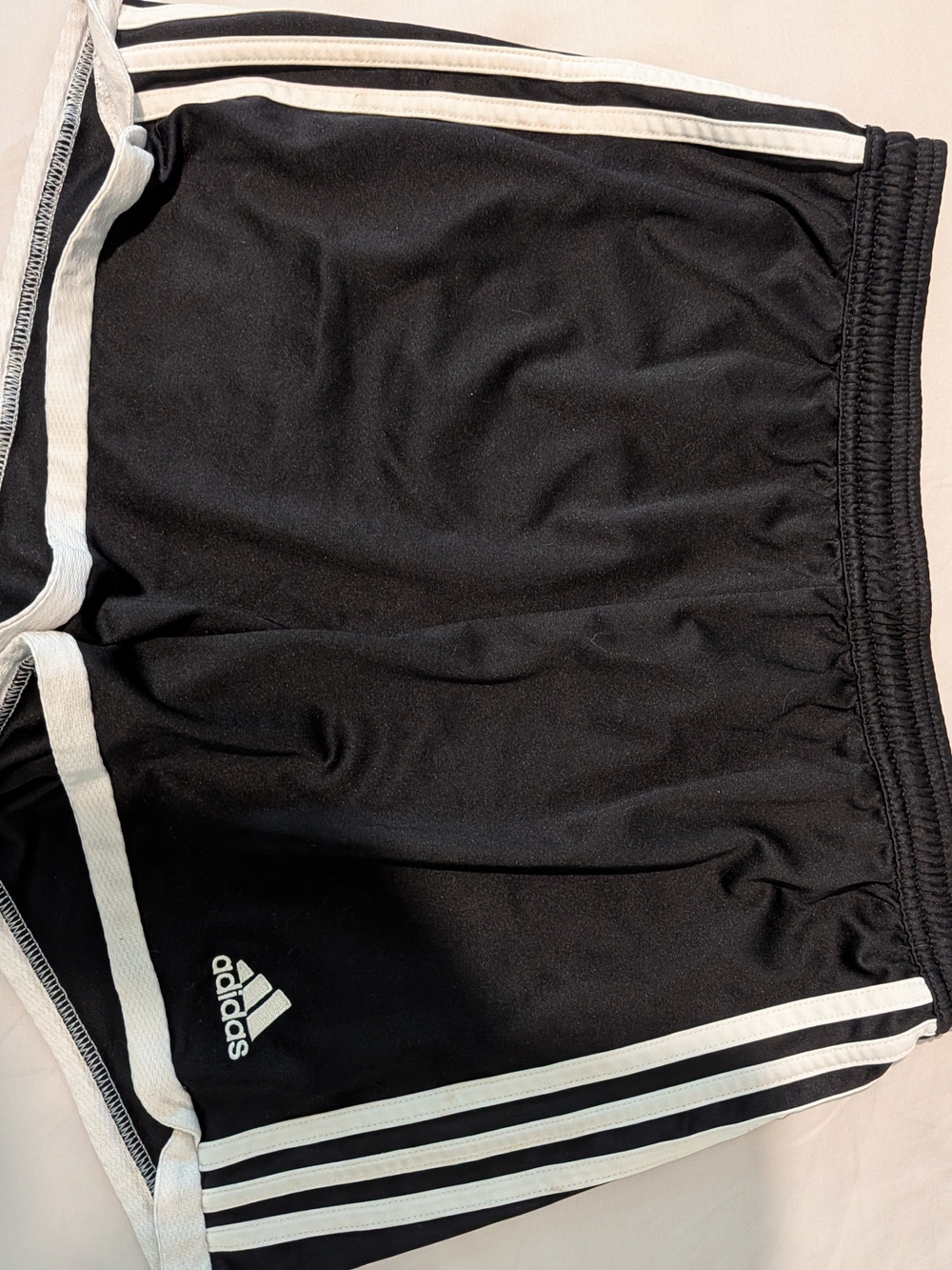adidas Black Athletic Shorts with White Three-Stripes